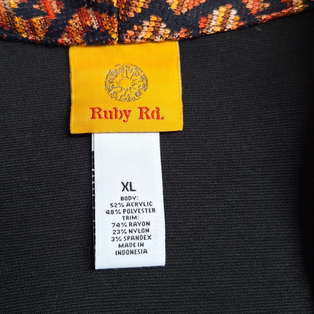 Vintage Ruby Rd. "MACHU PICCHU 2014" Open Front Cardigan, Size Xl, Style#42132C5 - Picture 3 of 11